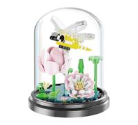 Fuwraixis blocchi da costruzione per Libellula, 280 pezzi Giocattoli per Clip-on costruzione insetti, Mattoncini per fiore eterno, collezione decorazione per la casa e l'ufficio, regalo di compleanno