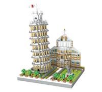 Fuwraixis Blocchi da costruzione Torre di Pisa, Set di giocattoli da assemblare per Architettura famosa, 1800+ pezzi Modello a blocchi di microparticelle, Oggetti da collezione Ornamenti