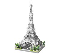 Fuwraixis Blocchi da costruzione Torre Eiffel, Set di giocattoli da assemblare per Edifici famosi del mondo, 1175 pezzi Modello a blocchi di microparticelle, Oggetti decorativi da collezione