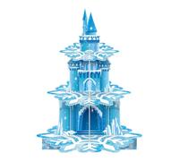 Fuwraixis Frozen Supporto per cupcake,Torre da dessert a 3 livelli del Fiocchi di neve,Castello Decorazioni per torte in carta, per ragazzi e adulti Decorazioni per feste di compleanno