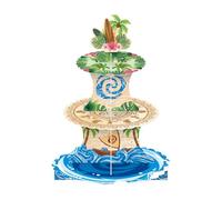 Fuwraixis Ocean Wonderland Supporto per cupcake,Torre da dessert a 3 livelli con fiori di palma,decorazioni per torte a tema Tropicale, per ragazzi e adulti Deco per feste di compleanno