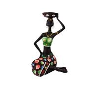 Fuwraixis Statue d'arte africana, sculture creative in resina, ornamenti di lusso portacandele, statue femminili tribali, decorazioni per la casa e l'ufficio