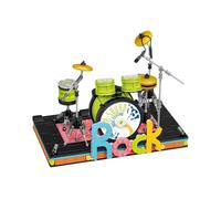 Fuwraixis Tamburi Giocattoli a blocchi da costruzione,Modello a blocco di strumento Rock 'n' Roll,Decorazioni da collezione,Regali per bambini e adulti dai 6 anni in su,544 pezzi