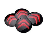 FUWUDI 4 Pezzi Coprimozzo Adesivi con Logo, Adesivi Copriruota per Citroen C1 C2 C3 C4 C6 C8 56mm, Antipolvere Impermeabile Coprimozzi per Ruota con Emblema Adesivo,A