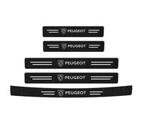 FUWUDI 5 Pezzi Battitacco Adesivi Soglie Porte, Fibra di Carbonio Battitacco per Auto per Peugeot 308 SW III (Phase I, 2021) 2021-2024, Adesivi Soglia Autoadesive Nero, Car Accessori
