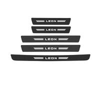 FUWUDI 5 Pezzi Battitacco Adesivi Soglie Porte, Fibra di Carbonio Battitacco per Auto per Seat Leon Mk2 Mk1 Mk3 Mk4, Adesivi Soglia Autoadesive Nero, Car Accessori