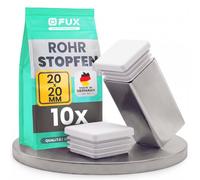 FUX 10 Pezzi tappi per tubi quadrati - piedini per sedie | Protegge il pavimento dai graffi, scorrimento silenzioso, presa salda sui piedi, nero, Polietilene