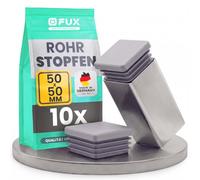 FUX 10 Pezzi tappi per tubi quadrati - piedini per sedie | Protegge il pavimento dai graffi, scorrimento silenzioso, presa salda sui piedi, nero, Polietilene