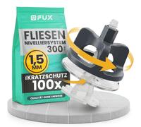 FUX 300 Kit livellamento piastrelle distanziatori e rondelle fuga 1,5mm | Dadi a vite riutilizzabili inclusi, ideale per superfici lucide e delicate, posa senza attrezzi, progettato in Germania