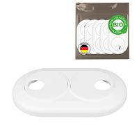 FUX 5 Pezzi, 16mm - 22mm, bio rosette doppie per termosifone, rosetta copritubo, copri termosifone, collari per tubi, rosetta termosifone, copritermosifone, polietilene biologico bianco (18mm)