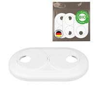 FUX 5 Pezzi, 16mm - 22mm, bio rosette doppie per termosifone, rosetta copritubo, copri termosifone, collari per tubi, rosetta termosifone, copritermosifone, polietilene biologico bianco (22mm)