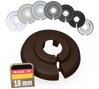 FUX Copri Tubi Termosifoni - 10 Rosette per Termosifone 18mm, Marrone nocciola (RAL 8011) - Copertura per Tubi Riscaldamento, Rosette Termosifoni, Accessori Termosifoni
