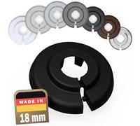 FUX Copri Tubi Termosifoni - 10 Rosette per Termosifone 18mm, Nero profondo (RAL 9005) - Copertura per Tubi Riscaldamento, Rosette Termosifoni, Accessori Termosifoni