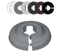 FUX Copri Tubi Termosifoni - 2 Rosette per Termosifone 15mm, Grigio finestra (RAL 7040) - Copertura per Tubi Riscaldamento, Rosette Termosifoni, Accessori Termosifoni