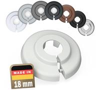 FUX Copri Tubi Termosifoni - 2 Rosette per Termosifone 18mm, Grigio chiaro (RAL 7035) - Copertura per Tubi Riscaldamento, Rosette Termosifoni, Accessori Termosifoni