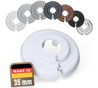 FUX Copri Tubi Termosifoni - 2 Rosette per Termosifone 35mm, Bianco (RAL 9016) - Copertura per Tubi Riscaldamento, Rosette Termosifoni, Accessori Termosifoni