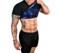 FUXERT Camicia da sauna per uomo Tuta da sudore Maglietta a compressione Perdita di peso Magliette modellanti per allenamento Sport (SOBK L)