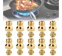 FuxFuis 10 Pz Ugelli Gas Metano Universale, Ugelli Piano Cottura Metano, Ugello Gas Gpl Propano in Ottone per Iniettore 0,5x2/0,7x4/0,87x2/1,02x2 MM Ugelli e Iniettori Universale per Bombole da Cucina