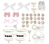 FuxFuis 38 Pz Set di Ciondoli per Scarpe da Ginnastica, Charm per Scarpe Principesse, Decorazione per Scarpe Donna, Ciondoli per Lacci per Scarpe Fai-Da-Te, Accessori per Abbigliamento Multifunzionali