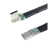 FUXIU Cavo piatto in silicone flessibile da USB C a USB C ad angolo sinistro/destro per telefoni cellulari con fotocamera 60 W, ricarica rapida 480 Mbps trasferimento dati