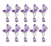 FUXIU Confezione da 10 ciondoli a forma di farfalla per nail art, con ali di farfalla, ciondoli per manicure, decorazioni artistiche per unghie