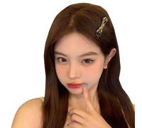 FUXIU Fermaglio per capelli in metallo per ragazze adolescenti con stella lucente / fiocco forcine per capelli a becco d'anatra clip per capelli Y2K fermagli per capelli per donne frangia laterale