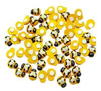 FUXIU Piccoli Abbellimenti Di Api in Legno 100 Pezzi Dipinti Autoadesivi Piatto