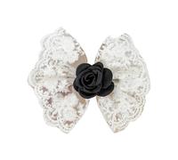 FUXIU Ricamo Pizzo Bowknot Forma Forcina per Teen Estate Primavera Campeggio Fotografia Utilizzare Capelli Barrettes Panno Capelli Tiaras