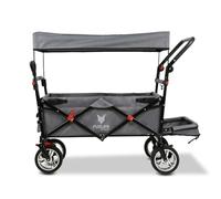 FUXLIFE Carrello Pieghevole FX-CT800 Grigio • Bollerwagen richiudibile con spazio extra per le gambe • Tettuccio parasole e ruote larghe • Volume 105 L e portata 75 kg