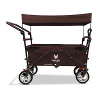 Carrello pieghevole da giardino FUXTEC BOLLERWAGEN EASY CT700 con tettuccio apribile MARRONE