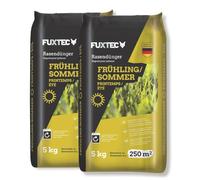 FUXTEC concime per prato primavera/estate FX-RDFS10, concime per prato ricco di azoto per una crescita uniforme, 10 kg di granuli per circa 500m², apporto nutritivo di lunga durata