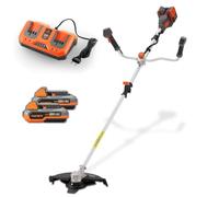 FUXTEC Decespugliatore a batteria FX-E2MSCSET • 40 V • Taglio 35 cm | Tagliabordi e decespugliatore 2 in 1 • sistema 2x20 V • batterie e caricabatterie inclusi • tracolla • 2 livelli