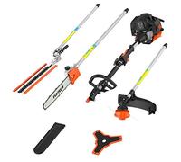 Fuxtec Decespugliatore a Scoppio 4 in 1 Multifunzione, tagliasiepi, Motosega da potatura, tagliabordi- multiutensile da Giardino 52cc Motore a Miscela di Benzina 2 Tempi FX-MT152