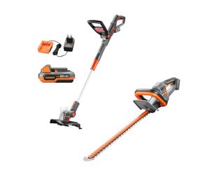 FUXTEC kit giardinaggio 20V FX-20VSET5 con decespugliatore FX-E1RT20SET e tagliasiepi FX-E1HS20 - batteria intercambiabile - leggero e maneggevole per lavori in giardino