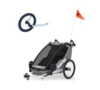 FUXTEC rimorchio per bicicletta/jogger FX-FA1-SET-GRAY con ruota jogger