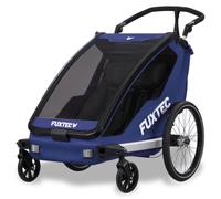 FUXTEC Rimorchio per biciclette Sportfux | 2 posti | pieghevole | Blu | FX-FA1