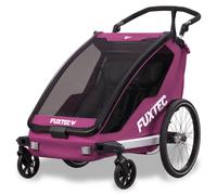 FUXTEC Rimorchio per biciclette Sportfux | 2 posti | pieghevole | Viola | FX-FA1