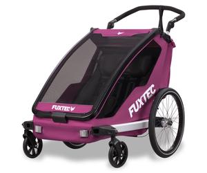 FUXTEC Rimorchio per biciclette Sportfux | 2 posti | pieghevole | Viola | FX-FA1