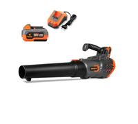 FUXTEC Soffiatore a batteria FX-E1LB20SET1 • 20V • velocità aria 38m/s | Funzionamento silenzioso • 2 batterie 2Ah • caricatore 2,4A • giardino vialetto sentiero • gestione delle foglie