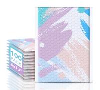 Fuxury Bubble Mailers - Buste imbottite con colori pastello ad acquerello, 15,4 x 25,4 cm, confezione da 100