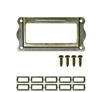 FUXXER - 10 x finestrelle per etichette, design antico, ottone e bronzo, effetto anticato, per armadi da farmacia, cassetti di schedari, mobili da cucina, 64 x 32 mm, set da 10 pezzi