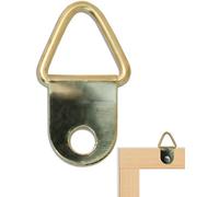 FUXXER® - 100 ganci per quadri in ottone, per cornici, specchi, bacheca, triangolo, ganci con occhiello, 19 x 12 mm, set da 100 pezzi