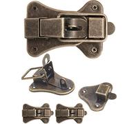 FUXXER 2 chiusure per cassapanche, casse, scatole, valigie, ottone bronzo, vintage, 9,5 x 5,2 cm, set da 2