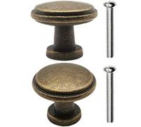 FUXXER - 2 maniglie per mobili antichi, cassetti, stile rustico, vintage, bronzo, ottone, cucina, buffet, 26 x 21 mm, set da 2 viti incluse