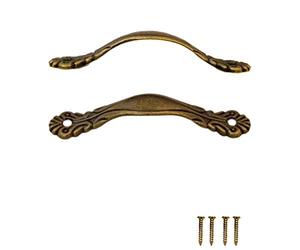 Fuxxer - 2x maniglie per cassetti, design bronzo antico, per cassettiere ante buffets comò in stile vintage rustico retrò, 80 x 14 mm
