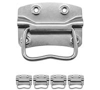 Fuxxer® 4 manici in metallo massiccio pieghevoli, scatole, rack, acciaio inossidabile, argento, 90 x 65 mm