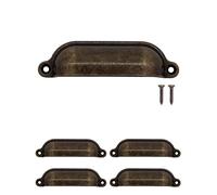 Fuxxer® - 4 maniglie per cassetti antichi, maniglie per mobili, metallo, design in bronzo, per cassetti, credenze, cassettiere, stile vintage, rustico, retrò, 100 x 26 mm, set di 4
