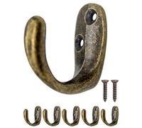 Fuxxer 5 ganci antichi, ganci per guardaroba, in ottone bronzo, ovale, set da 5 pezzi