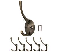 Fuxxer 5 ganci antichi per abiti, ganci in ferro, bronzo, set da 5 pezzi