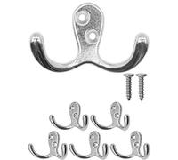 Fuxxer 5 ganci doppi classici, 70 x 48 mm, cromati, argento, set da 5 pezzi